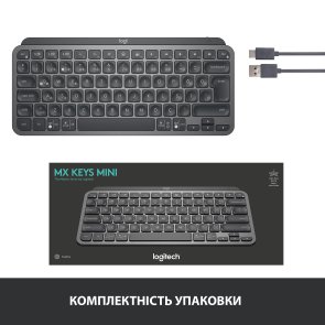 Клавіатура Logitech MX Keys Mini US/Ukr Graphite (920-010498)