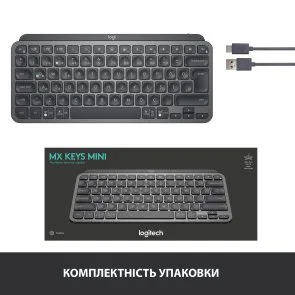 Фото: Клавіатура Logitech MX Keys Mini US/Ukr Graphite (920-010498) № 7 | KTC