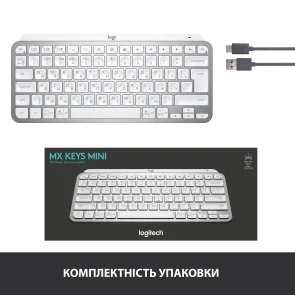 Фото: Клавіатура Logitech MX Keys Mini Minimalist US/Ukr Pale Grey (920-010499) № 9 | KTC