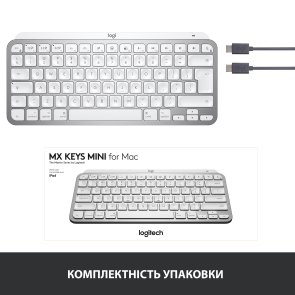 Клавіатура Logitech MX Keys Mini for Mac Pale Grey (920-010526)