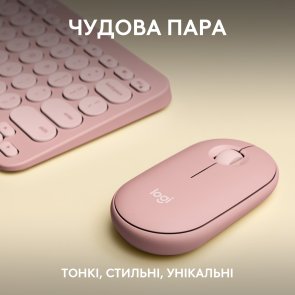 Комплект клавіатура+миша Logitech Pebble 2 Combo Tonal Rose (920-012241)