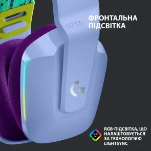 Фото: Гарнітура Logitech Lightspeed Wireless RGB Gaming Headset G733 Lilac (981-000890) № 7 | KTC