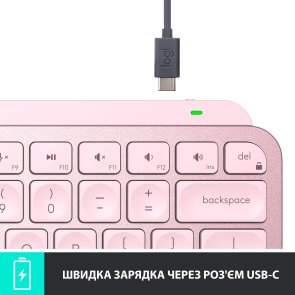 Клавіатура Logitech MX Keys Mini US/UKR Rose (920-010500)