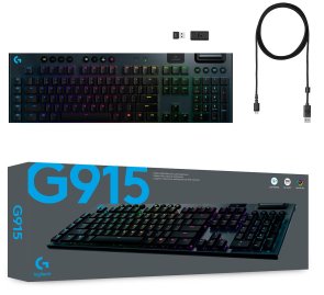 Клавіатура Logitech G915 Lightspeed RGB Mechanical US International Clicky Wireless Black