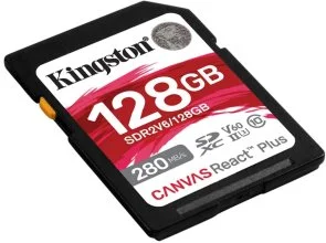 Фото: FLASH пам'ять Kingston Canvas React Plus U3 V60 SDXC 128Gb (SDR2V6/128GB) № 2 | KTC