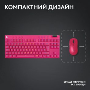 Клавіатура Logitech G Pro X TKL Lightspeed BT/WL Pink (920-012159)