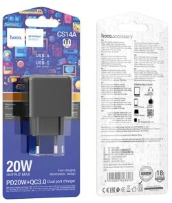 Фото: Зарядний пристрій Hoco CS14A Ocean 20W Black (6942007603898) № 6 | KTC
