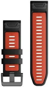 Фото: Ремінець Garmin QuickFit - 26mm Silicone Black/Flame Red (010-13281-06) № 3 | KTC