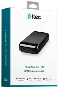 Фото: Батарея універсальна Ttec PowerSlim Pro LCD 20000mAh 20W Black (2BB186S) № 6 | KTC
