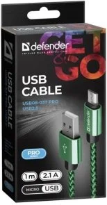Фото: Кабель Defender 08-03T Pro AM / Micro USB 1m Green (87804) № 3 | KTC