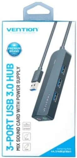 Фото: USB-хаб Vention with Sound Card Black (CHIBF) № 2 | KTC