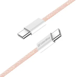 Фото: Кабель ColorWay 3A 60W Type-C / Type-C 1m Pink (CW-CBPDCC061-P) № 4 | KTC