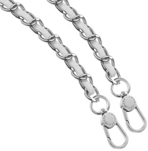 Фото: Ремінець для смартфону ArmorStandart Chain link Polished Silver with White Leather (ARM77034) № 2 | KTC