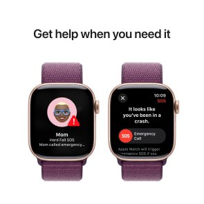 Смарт годинник Apple Watch Series 10 GPS 42mm Rose Gold Aluminium Case with Plum Sport Loop (MWWK3)