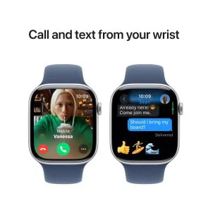 Фото: Смарт годинник Apple Watch Series 10 GPS 46mm Silver Aluminium Case with Denim Sport Band - M/L (MWWM3) № 7 | KTC