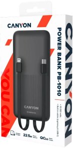 Батарея універсальна Canyon PB-1010 10000mAh 22.5W Black (CNE-CPB1010B)