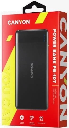 Фото: Батарея універсальна Canyon PB-107 10000mAh 18W Black (CNE-CPB1007B) № 6 | KTC