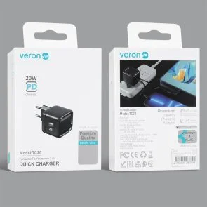 Фото: Зарядний пристрій Veron TC20 20W Black № 3 | KTC
