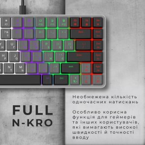 Клавіатура GamePro MK140R Red Switch Low Profile USB Dark Gray