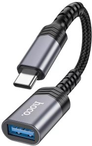 Дата кабель Hoco USB-C / USB-A Metal Gray (UA24)