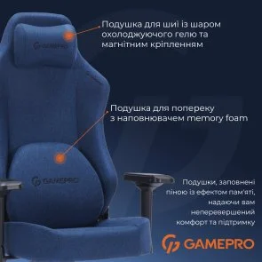 Фото: Крісло GamePro FGC750 Fabric Dark Blue (FGC750DB) № 12 | KTC