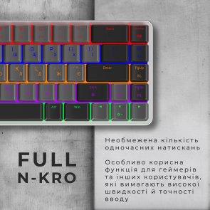 Клавіатура GamePro MK122R Red Switch Low Profile Wireless Dark Gray