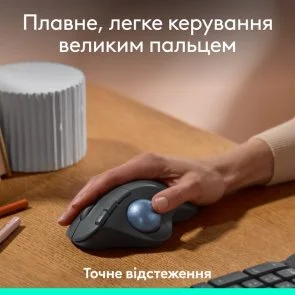 Фото: Миша Logitech Ergo M575S Trackball Wireless Graphite/Blue (910-007029) № 8 | KTC