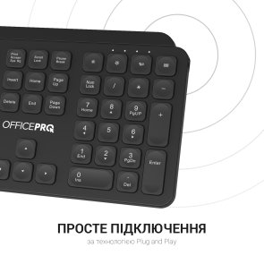 Клавіатура OfficePro SK680 Wireless Black