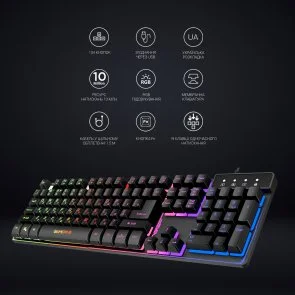 Фото: Клавіатура GamePro GK576 USB Black № 11 | KTC