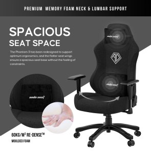  Крісло Anda Seat Phantom 3 Size L Fabric Black (AD18Y-06-B-F)