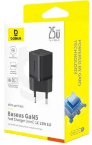 Фото: Зарядний пристрій Baseus GaN5 Fast Charger mini 1C 25W Black (P10110909113-00) № 4 | KTC