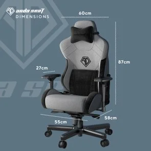 Фото: Крісло Anda Seat T-Pro 2 Size XL Gray/Black (AD12XLLA-01-GB-F) № 10 | KTC
