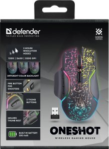 Миша Defender Oneshot GM-067 Wireless Black (52067)