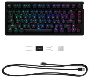 Клавіатура HyperX Alloy Rise 75 PBT HX Red ENG/UA Wireless/BT Black