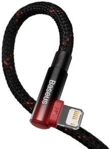 Фото: Кабель Baseus MVP 2 Elbow-shaped 2.4A AM / Lightning 1m Black/Red (CAVP000020) № 4 | KTC
