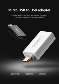 Перехідник UGREEN US195 MicroUSB / AM White (US195/30529)