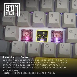 Клавіатура Epomaker EK68 Flamingo Switch Hot-Swap RGB WL/BT/USB Black (EK68-B-F)