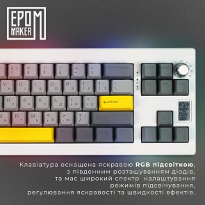 Клавіатура Epomaker Shadow-X Mulan Switch Hot-Swap RGB WL/BT/USB White (SHX-W-M)