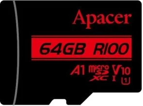 Фото: FLASH пам'ять Apacer Micro SDXC UHS-I 64GB R100 V10 A1 with adapter (AP64GMCSX10UB-R) № 2 | KTC