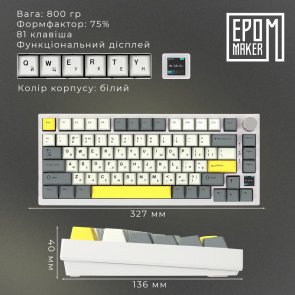 Ajazz AK820 Pro Flying Fish Switch Hot-Swap RGB White