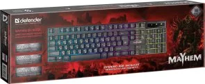 Фото: Клавіатура Defender Mayhem GK-360DL Black (45362) № 8 | KTC