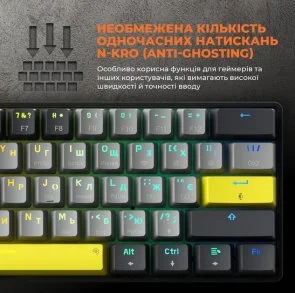 Фото: Клавіатура GamePro MK130G Pro Outemu Red Switch Hot-Swap RGB USB/WL/BT Black/Grey № 14 | KTC