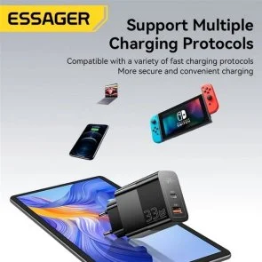 Фото: Зарядний пристрій Essager Pinchen Travelling Charger 33W Black (ECTAC-PCB01-P) № 5 | KTC