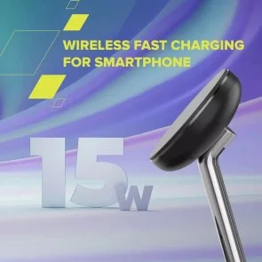 Фото: Бездротова зарядна станція Canyon WCS-205 2in1 Qi2 15W Black (CNS-WCS205B) № 8 | KTC