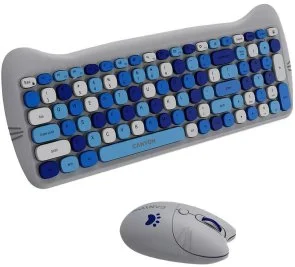 Фото: Комплект клавіатура+миша Canyon HSET-W6 Kitty Edition Wireless Blue (CNS-HSETW6BL) № 4 | KTC