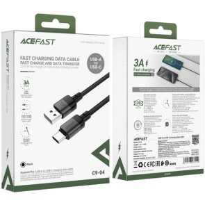 Кабель Acefast C9-04 3A AM / Type-C 1.2m Black/Grey (6974316283010)