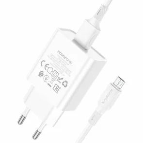 Фото: Зарядний пристрій BOROFONE BA74A White with AM/MicroUSB (BA74AMW) № 2 | KTC
