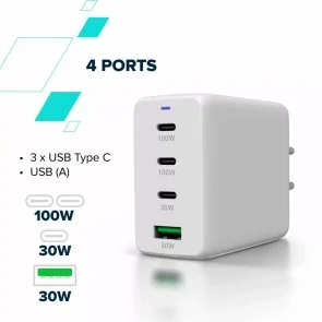 Фото: Зарядний пристрій Canyon OnCharge 100ACC QC PD GaN 100W White (CNS-CUW100ACC) № 10 | KTC