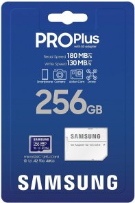  FLASH пам'ять Samsung Pro Plus UHS-I V30 U3 A2 Micro SDXC 256GB Blue with adapter (MB-MD256SA/EU)