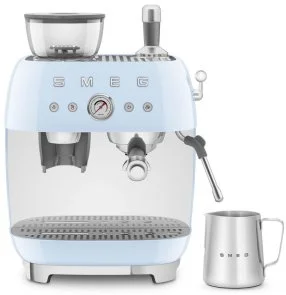 Фото: Ріжкова кавоварка Smeg Espresso coffee machine with grinder Pastel blue (EGF03PBEU) № 2 | KTC